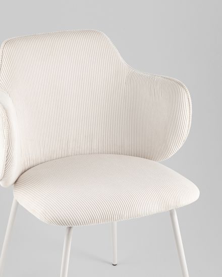 Стул обеденный Eira вельвет белый