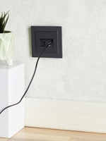 BRITE Розетка двойная RJ11+RJ45 кат.5E РК/Т12-БрГ графит IEK