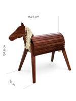 Конь деревянный 115х70х135, Харри, фигура, декорация, массив сосны, красный, Dipriz