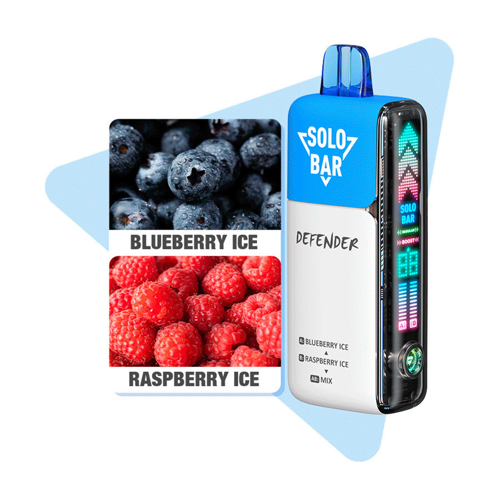 SOLOBAR DEFENDER 40K - Blueberry Ice / Raspberry Ice (5% nic)