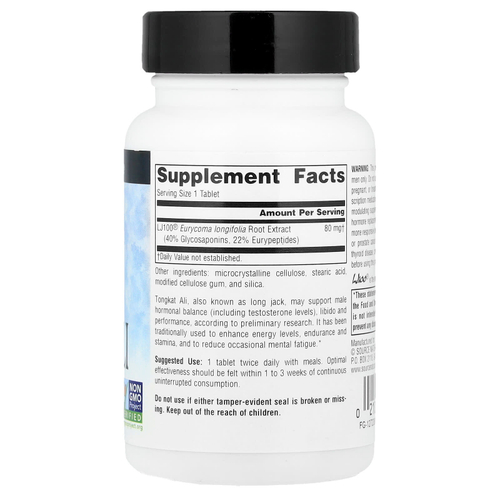 Source Naturals, эврикома длиннолистная, 80 мг, 60 таблеток