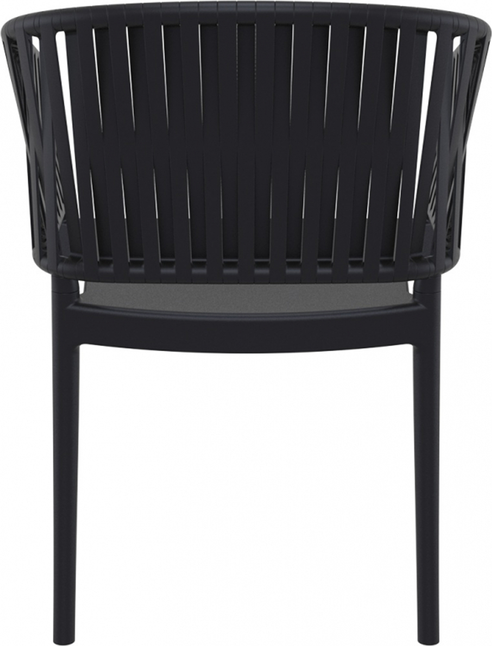 Кресло пластиковое с подушкой Siesta Contract Portofino, черный, светло-коричневый