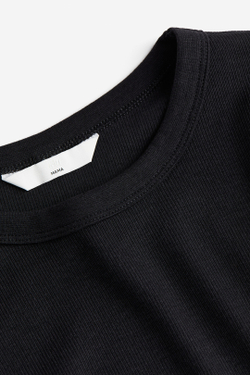 H&M Трикотажная футболка в рубчик для беременных, черный