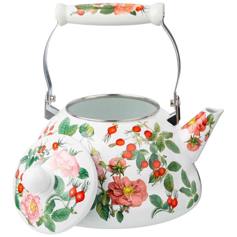 ЧАЙНИК AGNESS ЭМАЛИРОВАННЫЙ СЕРИЯ "ШИПОВНИК", 3 Л