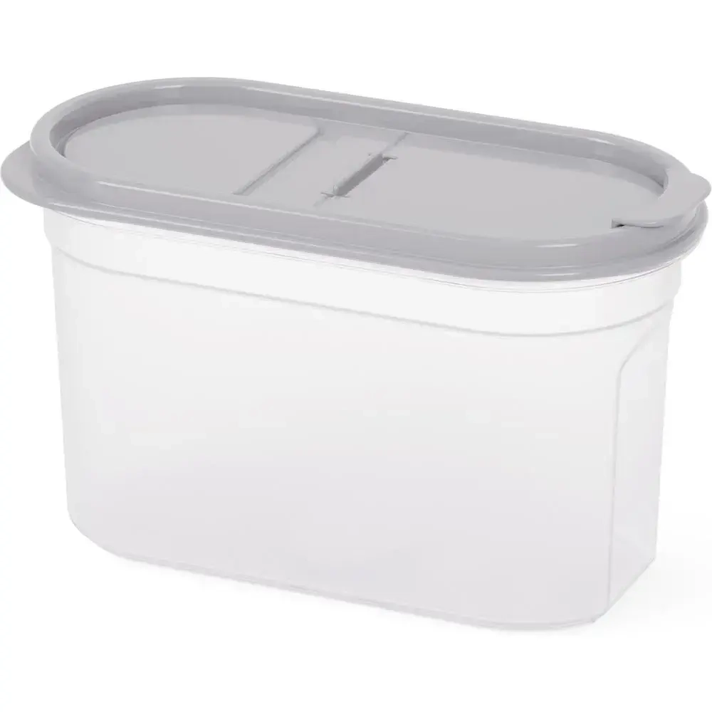 Емкость для сыпучих продуктов Космо 1,2л с клапаном, серый