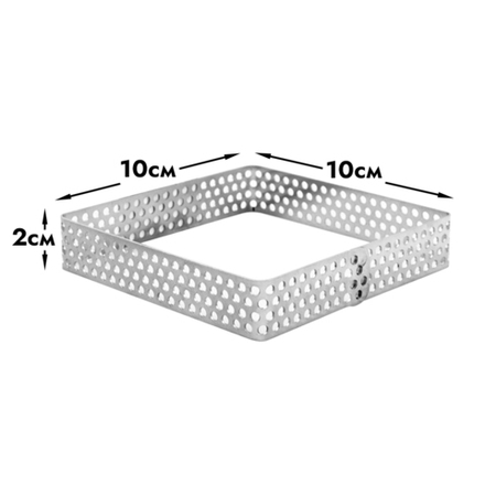 Форма металлическая перфорированная КВАДРАТ 10*10*2 см.