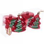 Ёлочные игрушки «Ёлочки Рождественские» 6см красный (набор 4шт)