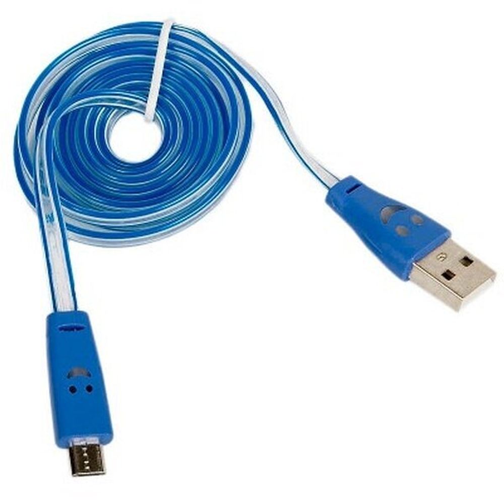 Кабель USB 2.0 x Micro USB -1.0 м. Blast BMC-511 голубой