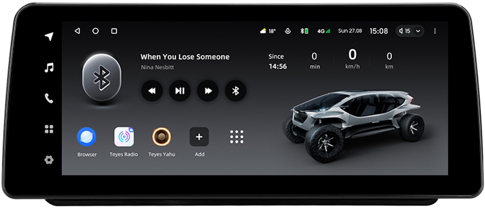 Магнитола для Toyota в отсек 200х100мм - Teyes LUX ONE монитор 12.3" 2K QLED на Android 10, CarPlay, 4G SIM-слот, 6/128ГБ