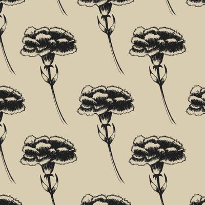 Гвоздика на бежевом фоне.