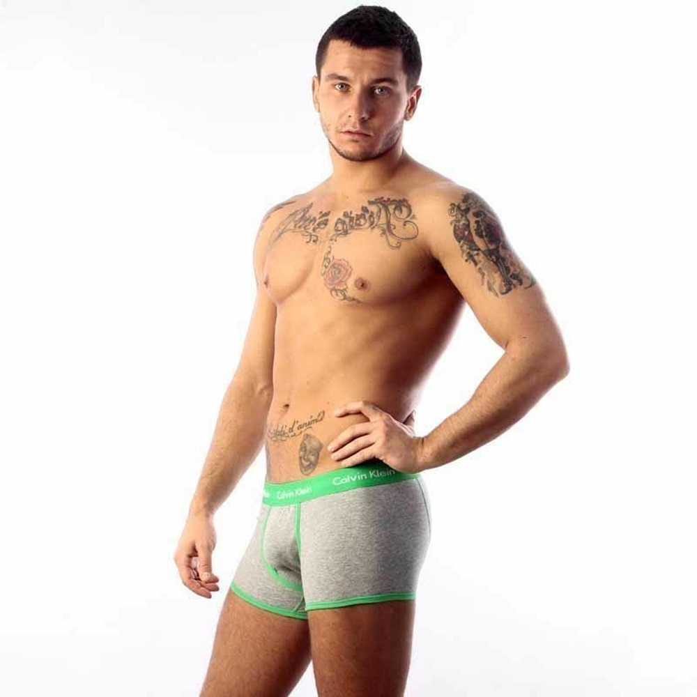 Мужские трусы боксеры Calvin Klein 365 Grey Green