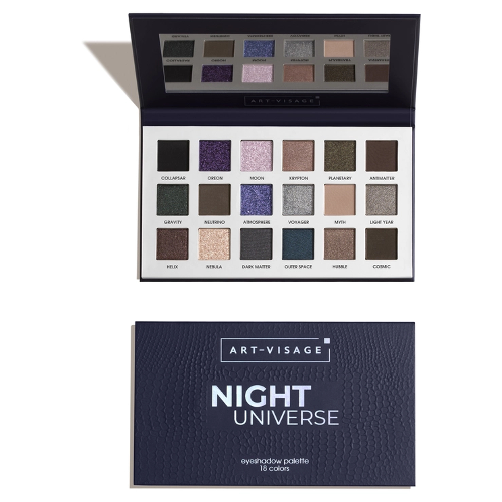 Art-Visage Палетка теней для век Night Universe, 18 тонов, 21,6 гр