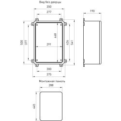 Корпус пластиковый ЭРА ЩМП-П (500х350х190) IP65 УХЛ1 прозрачная дверь серый