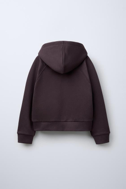 ZARA КОМПЛЕКТ ИЗ ХУДИ И БРЮК WIDE LEG, ГРАНАТОВЫЙ