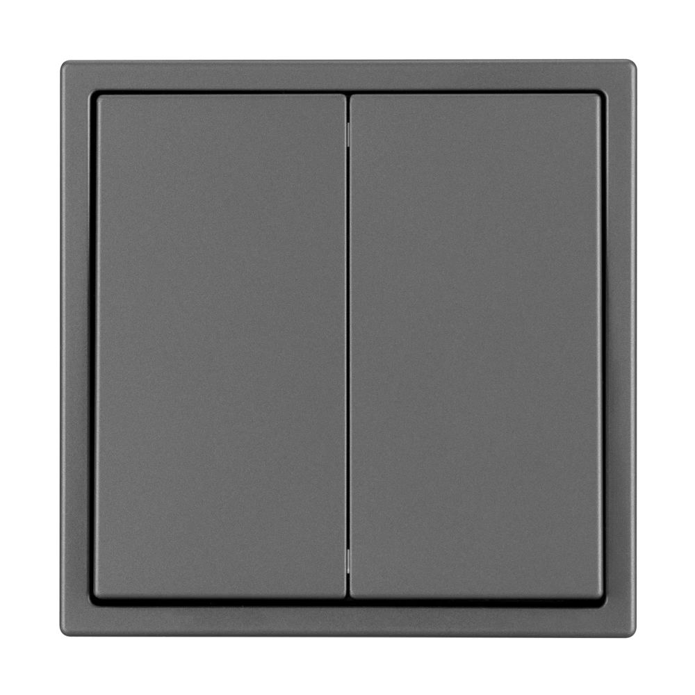 Механизм выключателя двухклавишный перекрёстный SWT-NOBE-MKX2-SFPL-GR (230V, 10A) (Arlight, Серый базальт) 061793