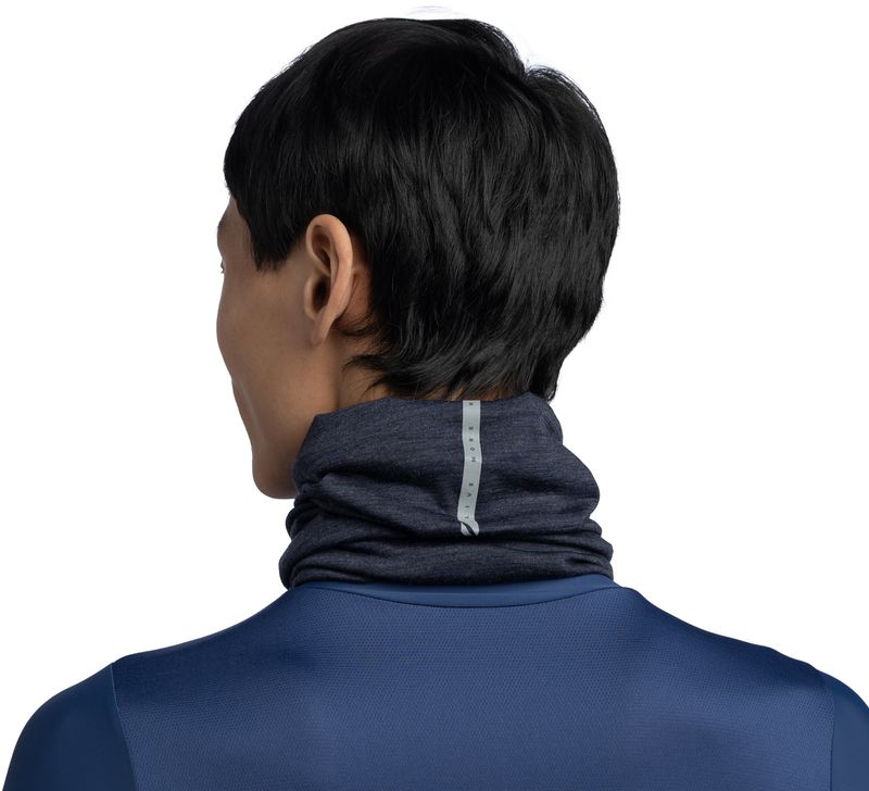 Шерстяной шарф-труба Buff Merino Lightweight Solid Night Blue Bike Collection Фото 4