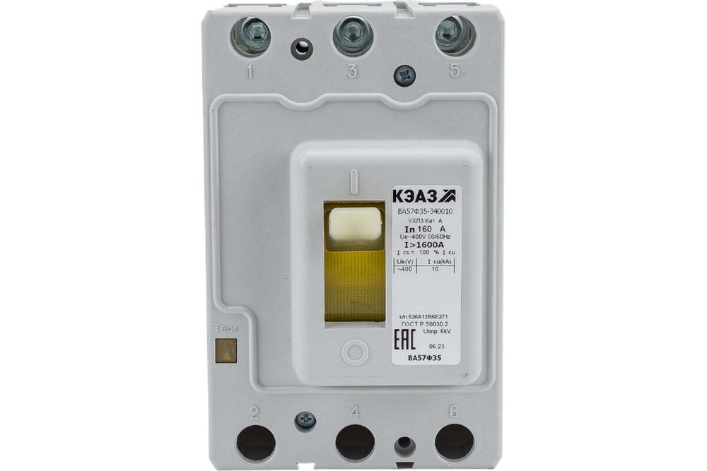 Выключатель автоматический ВА57Ф35-340010-160А-1600-400AC-УХЛ3-КЭАЗ