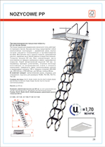 LSF NOZYCOWE PP противопожарная металлическая чердачная лестница с люком