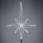 Световая звезда-макушка  на уличную елку (навершие) «Роза Ветров» Белого цвета