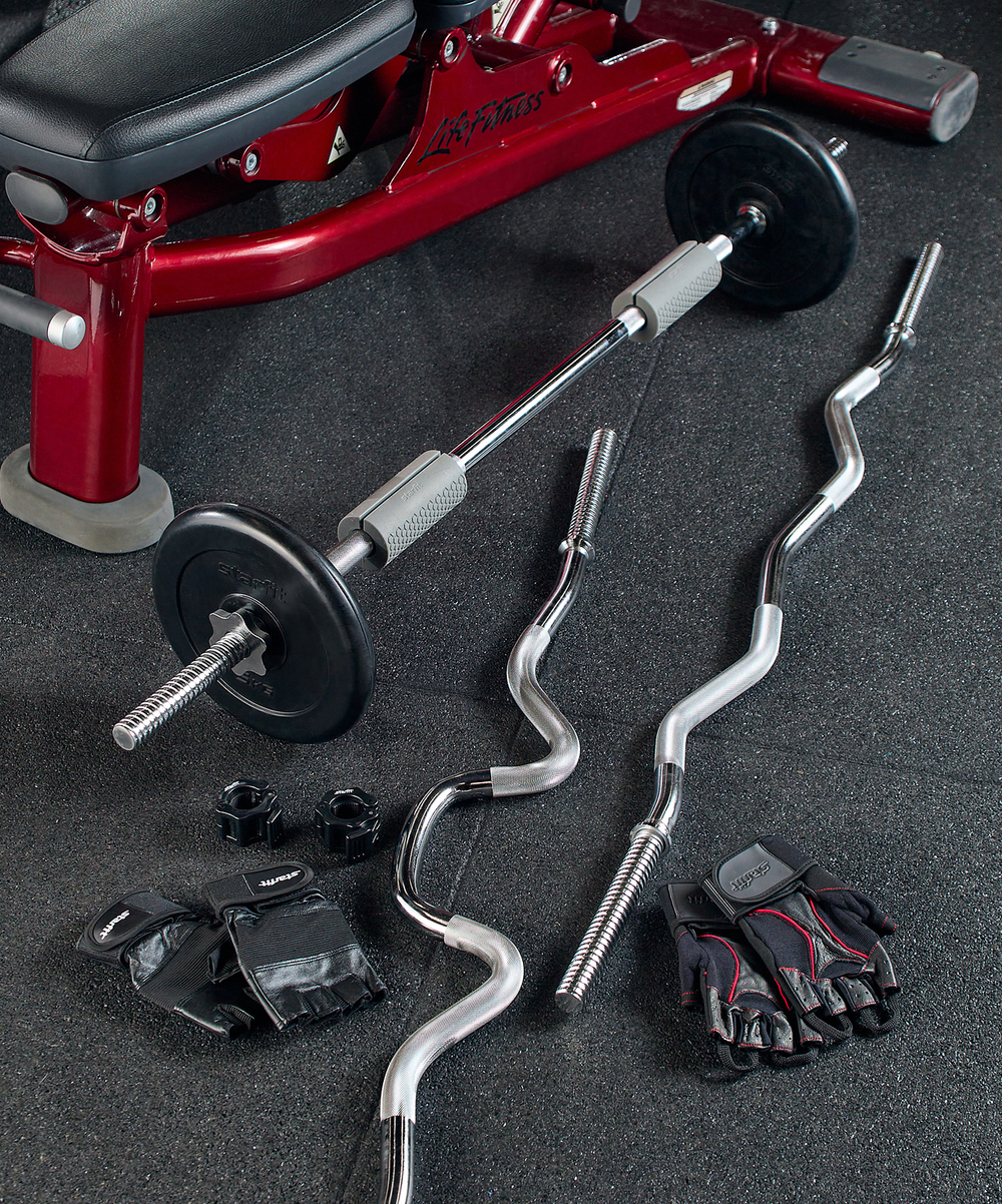 Гриф для штанги BB-103 прямой, d=25 мм, металл, с металлическими замками, хром, 120 см