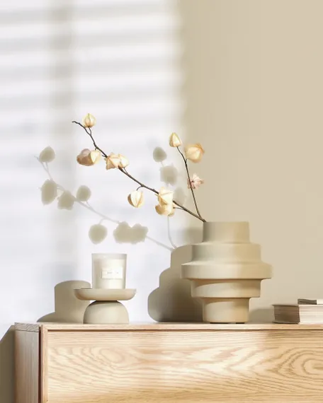 Ваза Tami 23 см бежевая