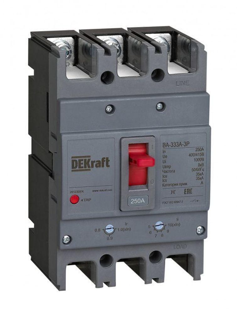 Выключатель автоматический 3п 160А 35кА ВА-333А DEKraft 28121DEK Выключатель автоматический 3п 160А 35кА ВА-333А DEKraft 28121DEK