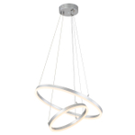 Подвесной светодиодный светильник 66Вт, 4816Лм, 3000-6500К, Ra>80, плавная регулировка мощности, изменение цветовой температуры, ночник, управление со смартфона, металл/акрил, серебро