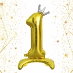 Шар фольгированный 32» (81 см) Цифра 1"Королевский вечер», Золото
