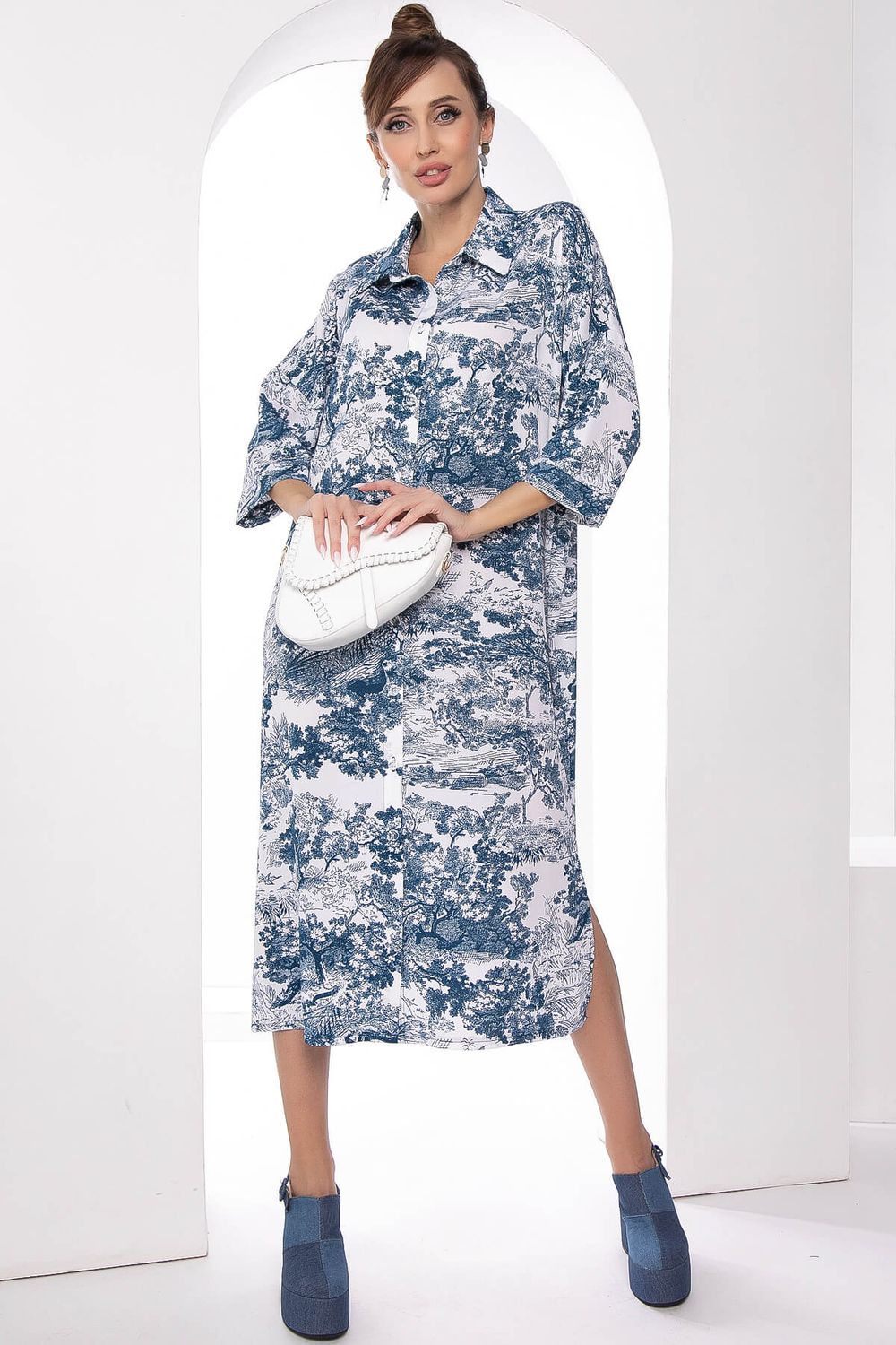 Платье "Сьюзан" (вайт/блю) П8161 LT Collection