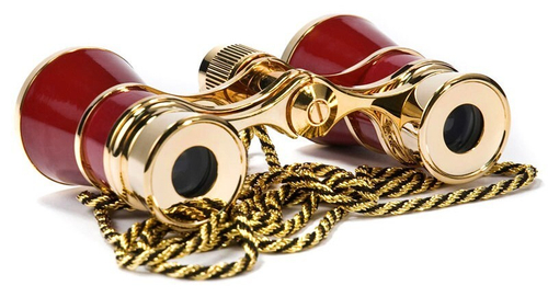 Бинокль театральный Kromatech БТ 3x25, с цепочкой (красный)