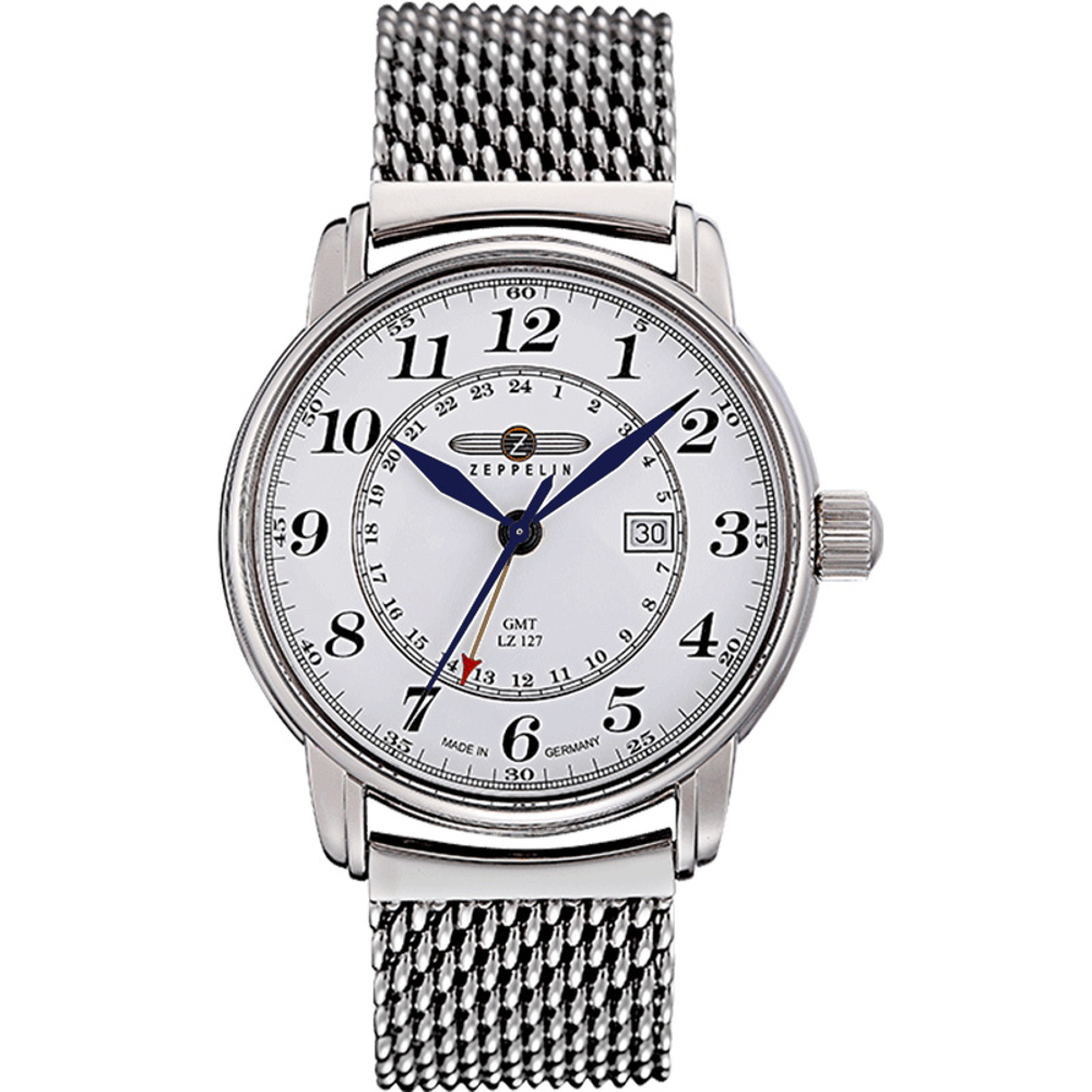 ZEPPELIN Piaget Collection Quartz Movement Dual Time Zone Men"s Watches Watch 42 White Dial