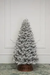 Искусственная елка Алтайская заснеженная 180 см., 330 холодных-белых Led ламп, 100% литая хвоя, ЕлкиТорг (177180)