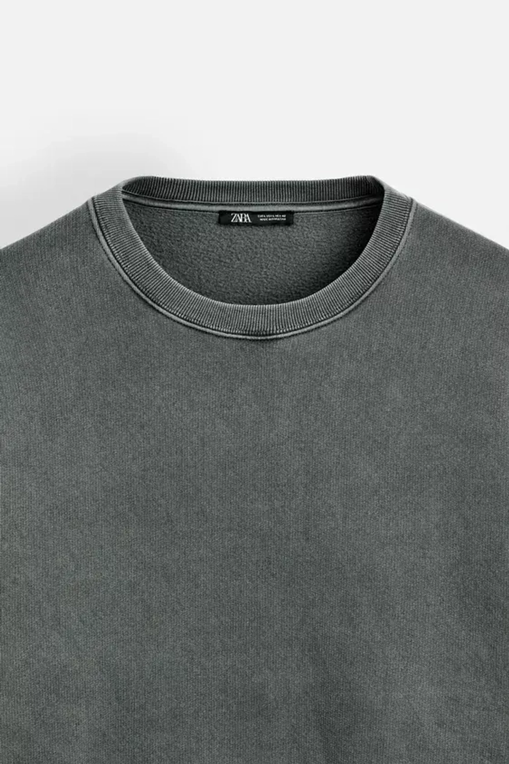 ZARA ТОЛСТОВКА С ЭФФЕКТОМ ПОТЕРТОСТИ, СЕРОВАТЫЙ