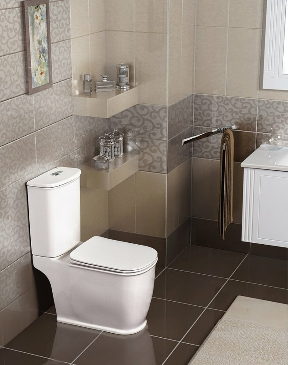 Унитаз компакт BelBagno Prado BB10150CP/BB10150SC без бачка с сиденьем Микролифт