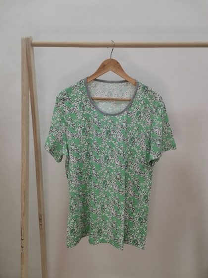 Футболка Ф-22Х/салатовый-луговыецветы