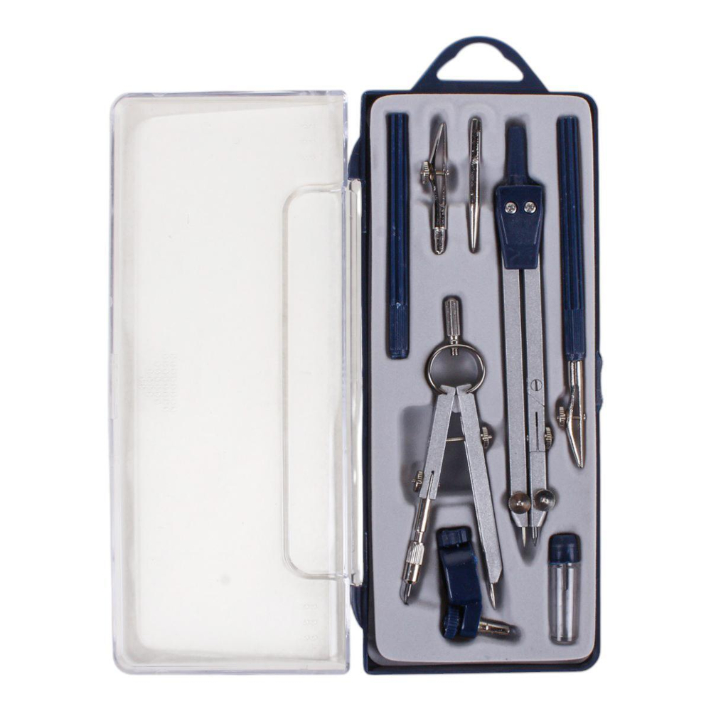 Готовальня 8 предм: циркуль мет, кронцирк, насадка под каранд ,стержни