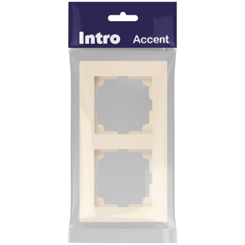 Рамка для розеток и выключателей Intro Accent 6-502-02 на 2 поста, СУ, слоновая кость | Intro