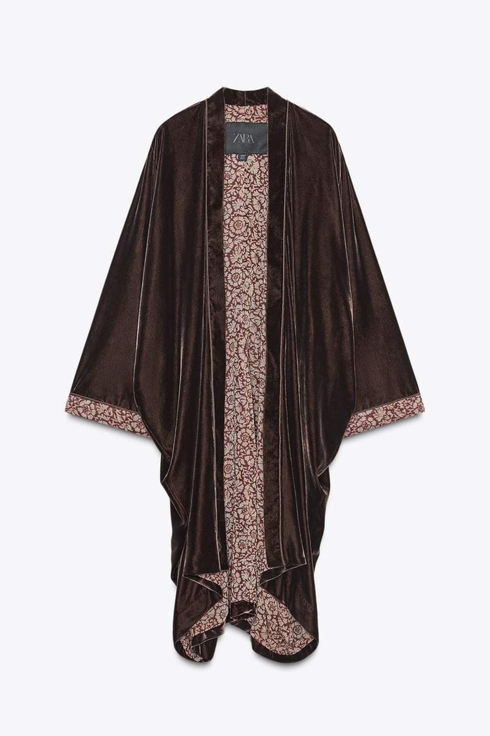 ZARA БАРХАТНОЕ КИМОНО — ZW COLLECTION, КОРИЧНЕВЫЙ