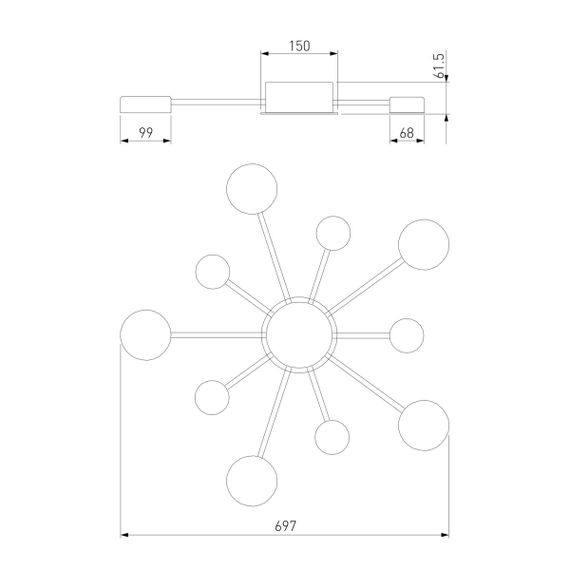 Потолочная светодиодная люстра Eurosvet Nitrino 90242/10 хром
