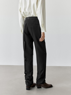 Massimo Dutti Креповые костюмные брюки, черный