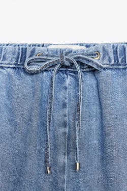 ZARA ДЖИНСЫ-ДЖОГГЕРЫ Z1975 WIDE-LEG, ВЫЦВЕТШИЙ СИНИЙ