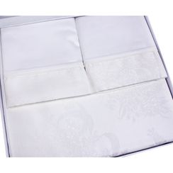 Постельное белье Josephine кремовый жаккард deluxe TIVOLYO HOME Турция