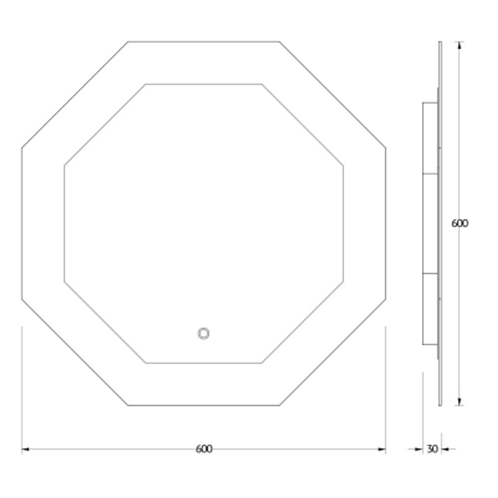 Зеркало Evoform с LED-подсветкой 19 W 60х60 см Сенсорный выключатель Нейтральный белый свет