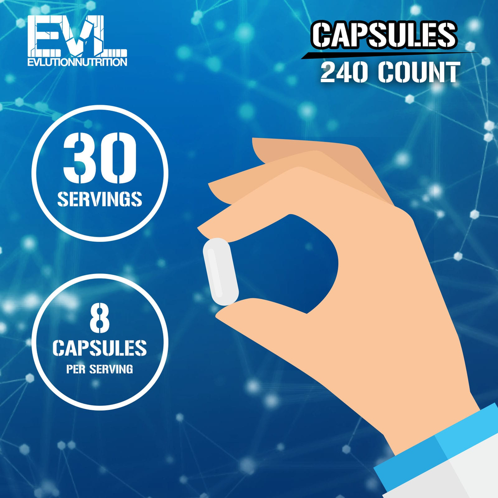EVLution Nutrition, BCAA5000®, 240 капсул