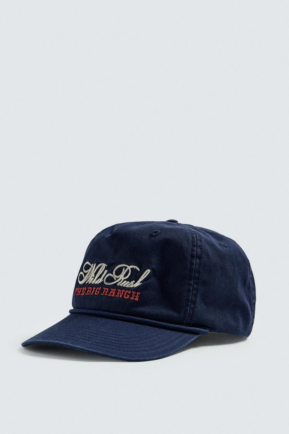 ZARA КЕПКА С ЭФФЕКТОМ ПОТЕРТОСТИ И ВЫШИВКОЙ, СИНИЙ