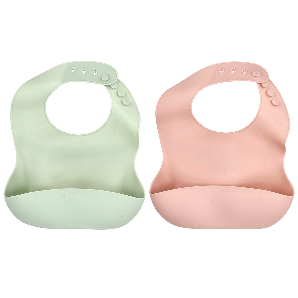 KeaBabies, Силиконовые нагрудники Prep, для детей 3–36 месяцев, мягкие, 2 шт.