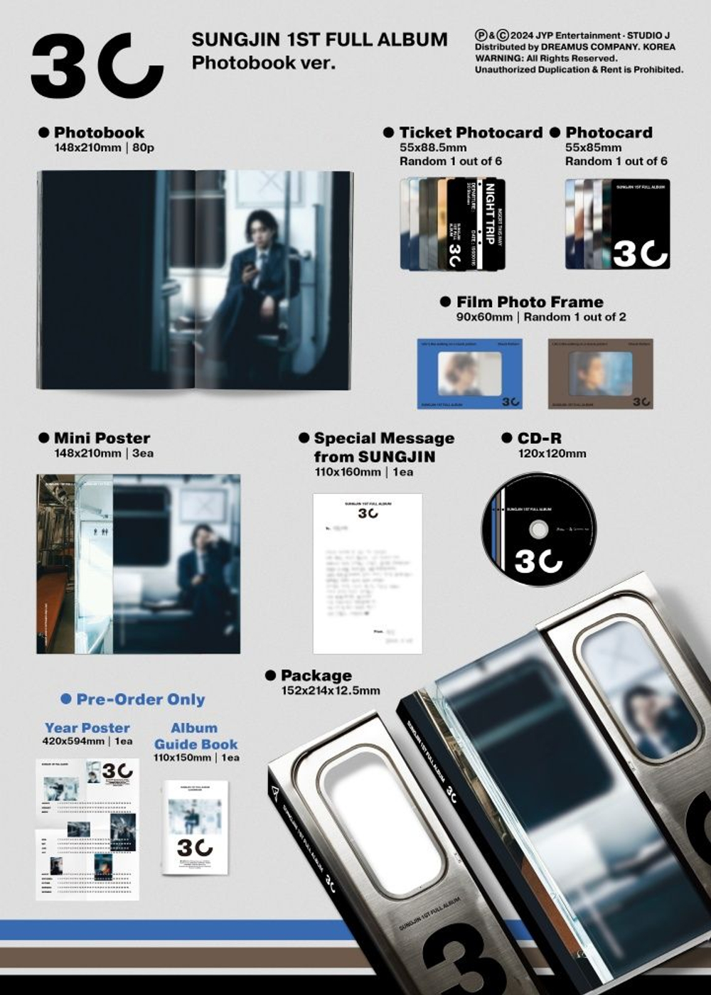 Альбом SUNGJIN (DAY6) - 30 1st Full Album PHOTOBOOK Version