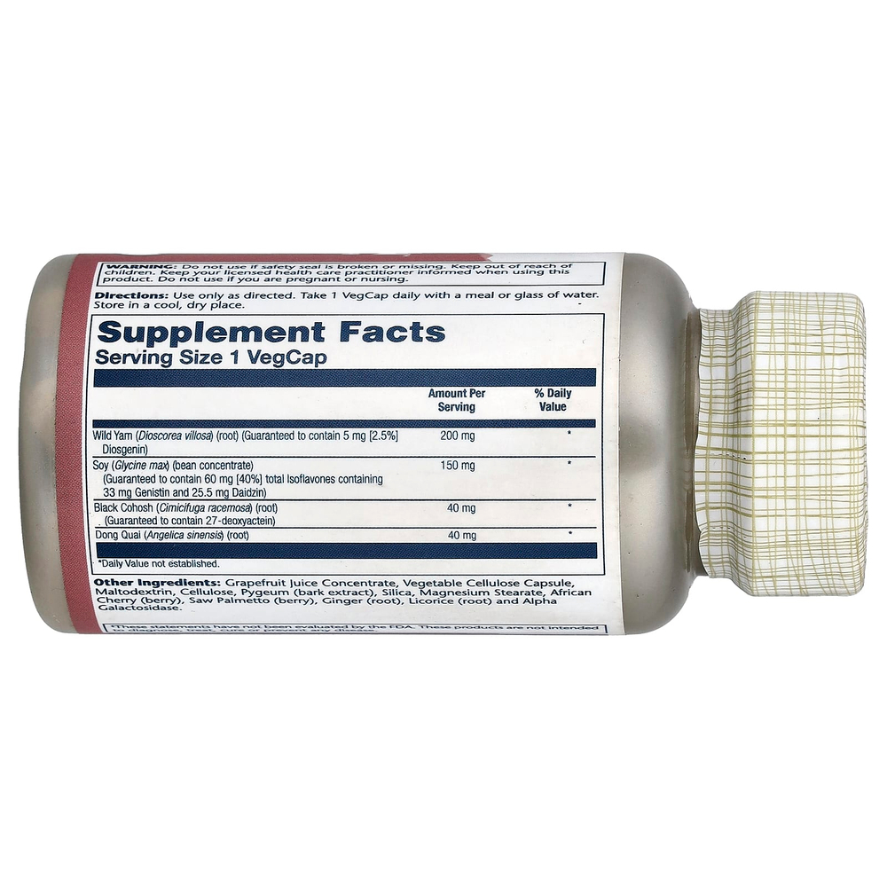 Solaray, Phytoэстроген™ с диким ямсом, воронцем кистевидным и дудником китайским, 30 растительных капсул