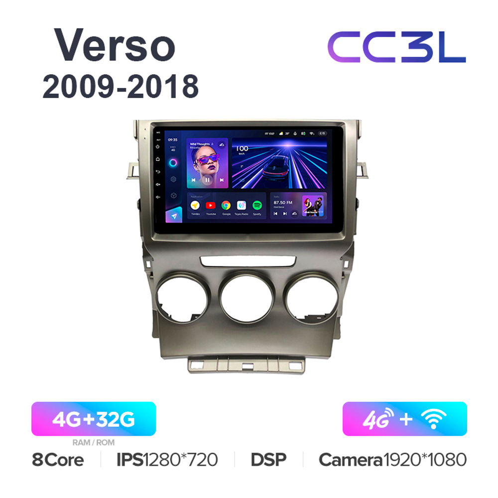 Teyes CC3L 9"для Toyota Verso 2009-2018