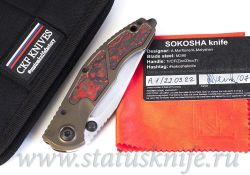 Нож CKF Sokosha One-Off (М390, красный хаотичный карбон)фотография - 1